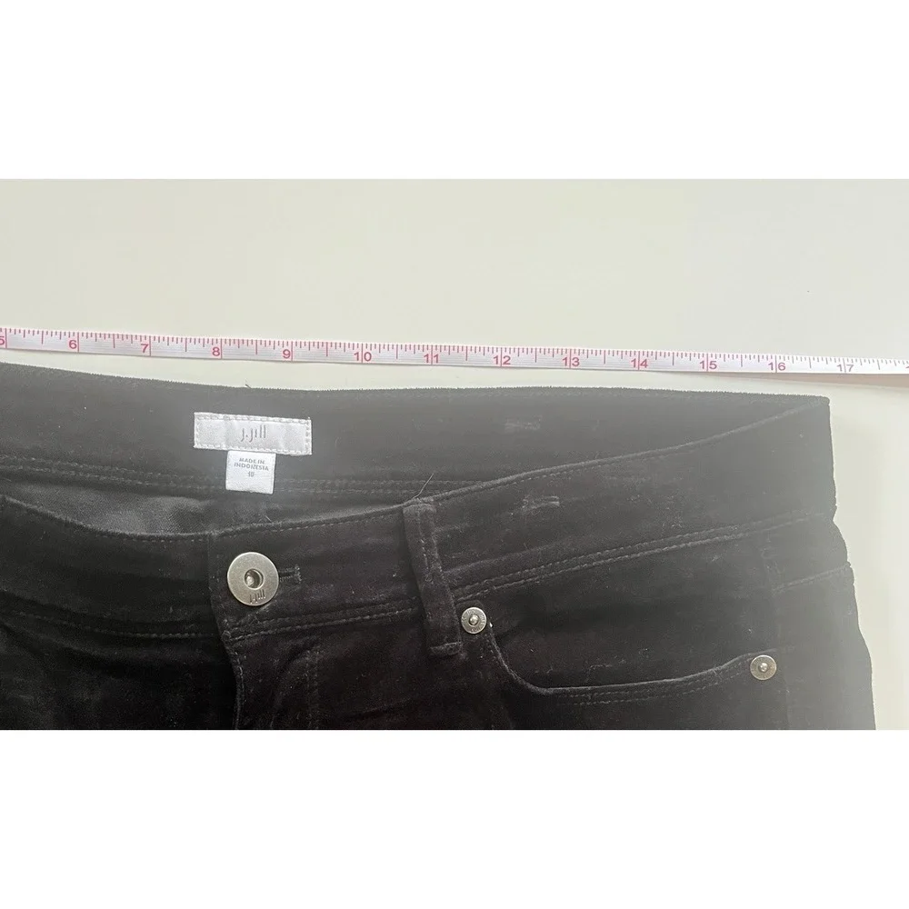 J.Jill Women's Size 10 Velvet Pants Black Skinny Capsule‎ Jeans Soft Stretchy
